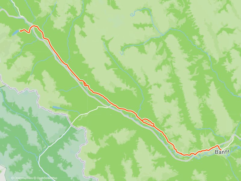 Route map: Banff to Lake Louise