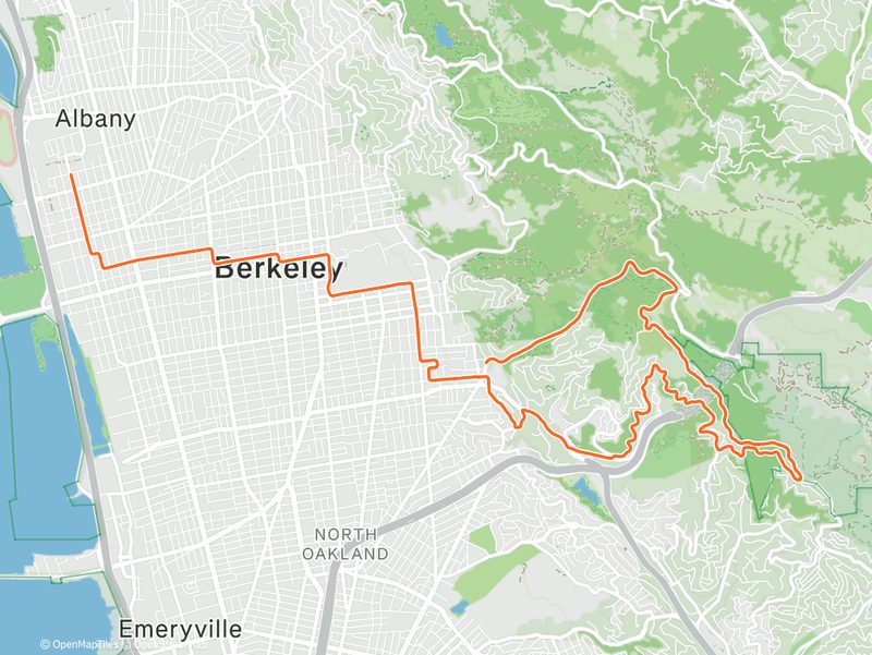 Route map: Short Berkeley Hills Loop (Fournée coffee ride)