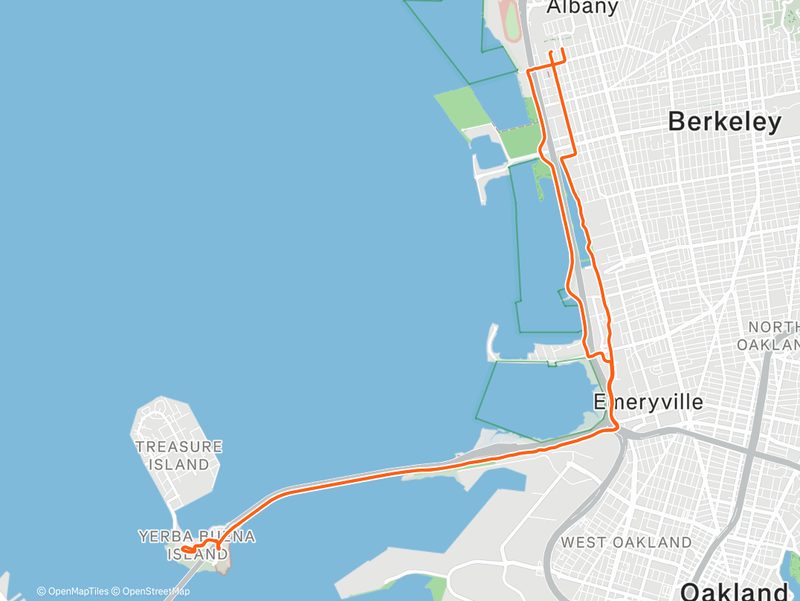 Route map: Berkeley–Bay Bridge loop