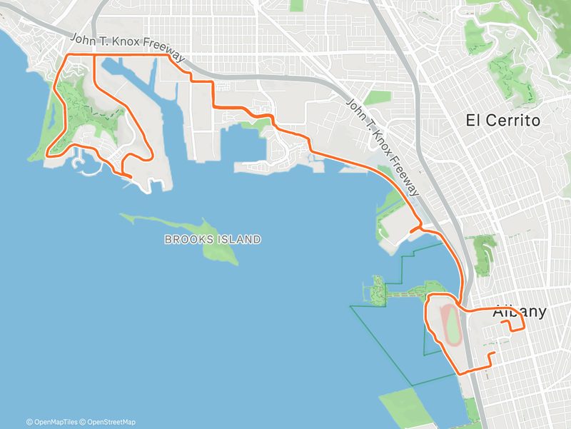 Route map: Berkeley–Richmond loop